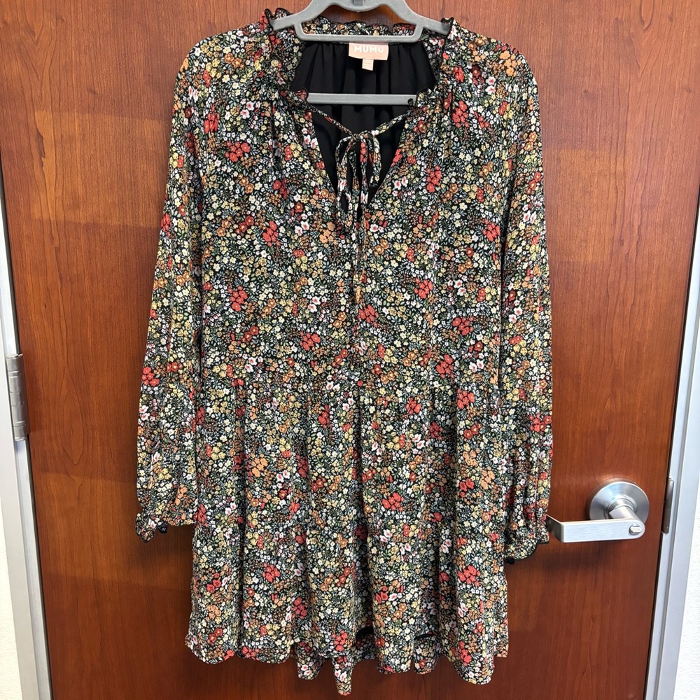 Show Me Your MuMu Ditsy Floral Birdie Boho Flowy Bridal Shower Mini Dress XS - Picture 5 of 13